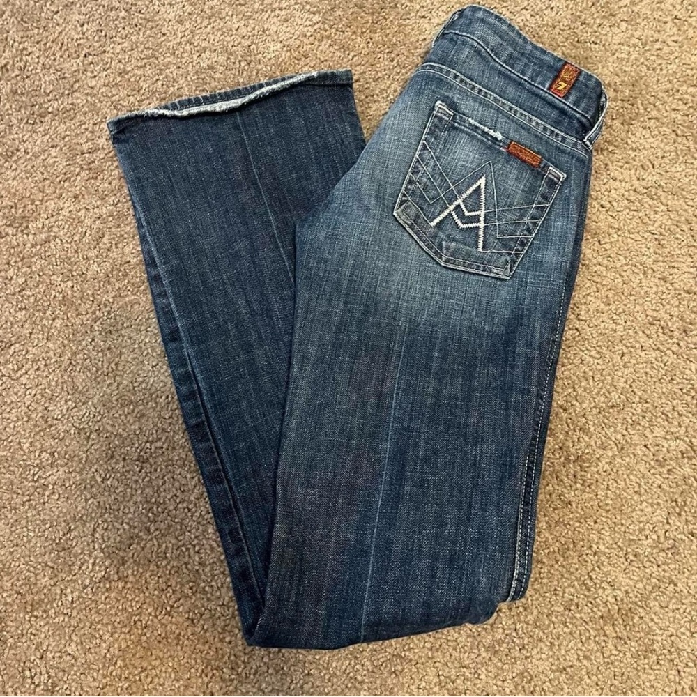7 For All Mankind Medium Blue Boot Cut Jeans